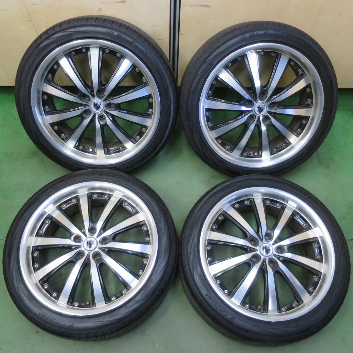 バリ溝！9.5分★STEINER 225/45R19 ヨコハマ ブルーアース RV-02 19インチ シュタイナー PCD114.3/5H★6061001イノ