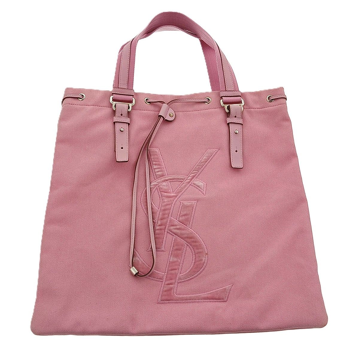 YVES SAINT LAURENT イヴ・サンローラン カハラ トートバッグ 121631 レディース ピンク 中古
