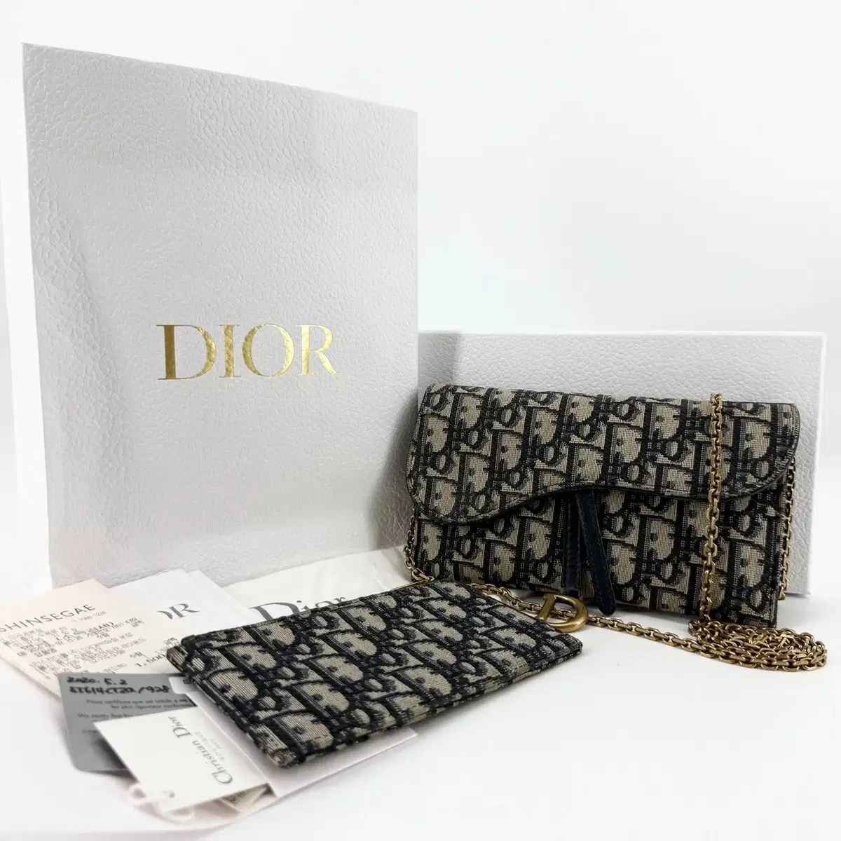 百貨店購入 Dior オブリーク サドル WOC チェーン 財布 クロスバック
