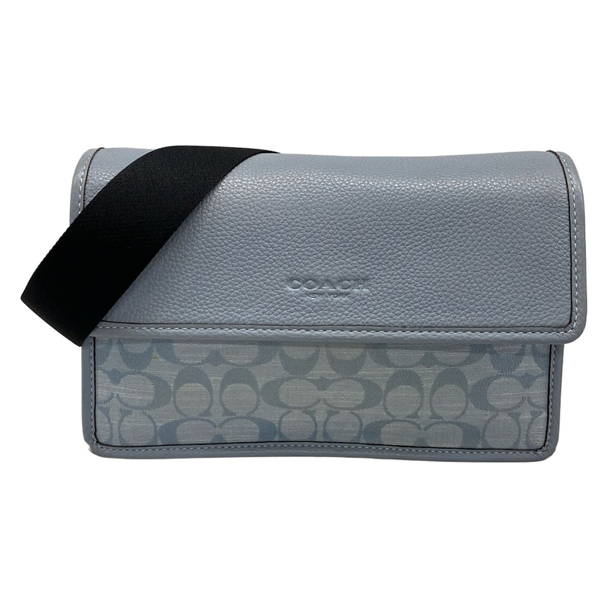 COACH(コーチ) ショルダーバッグ シグネチャー柄 CH828 ライトブルー レザー