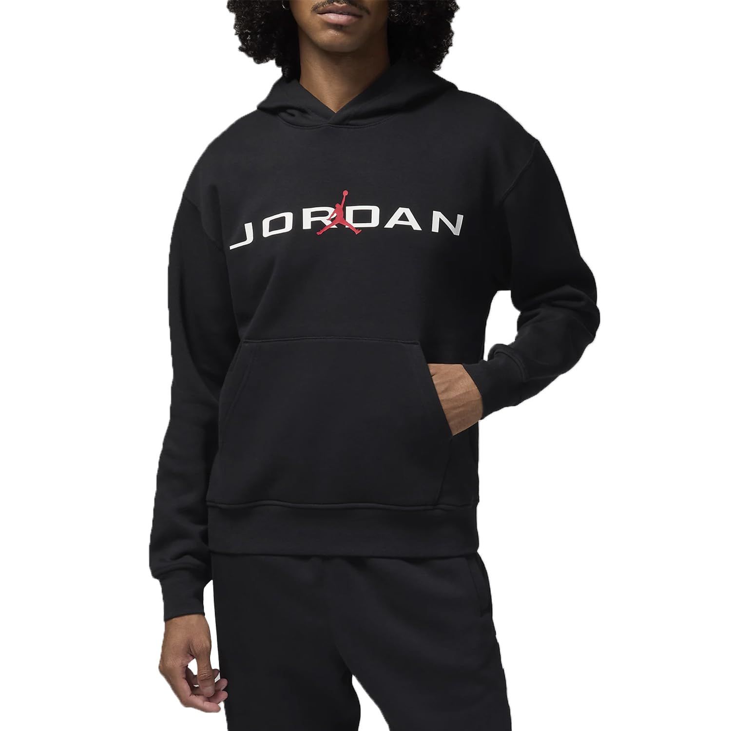 [ナイキ] ジョーダン セットアップ対応 パーカー フーディ バスケットボール Jordan HQ4643-010 ブラック/ホワイト スポーツ ジム 筋トレ フィットネス トレーニング 国内正規品 フリース メンズ L [010：ブラック/ホワイト] [L]