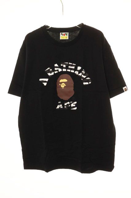 アベイシングエイプ A BATHING APE ZEBRA COLLEGE TEE BLACK XL ゼブラ カレッジ Tシャツ 半袖 ブラック 黒 【ブランド古着ベクトル】【中古】■260618