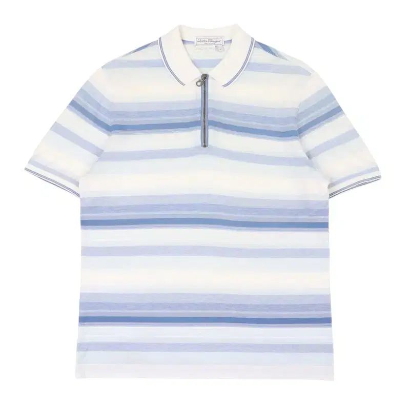 FERRAGAMO フェラガモ ストライプ ジップアップ ピケ Tシャツ