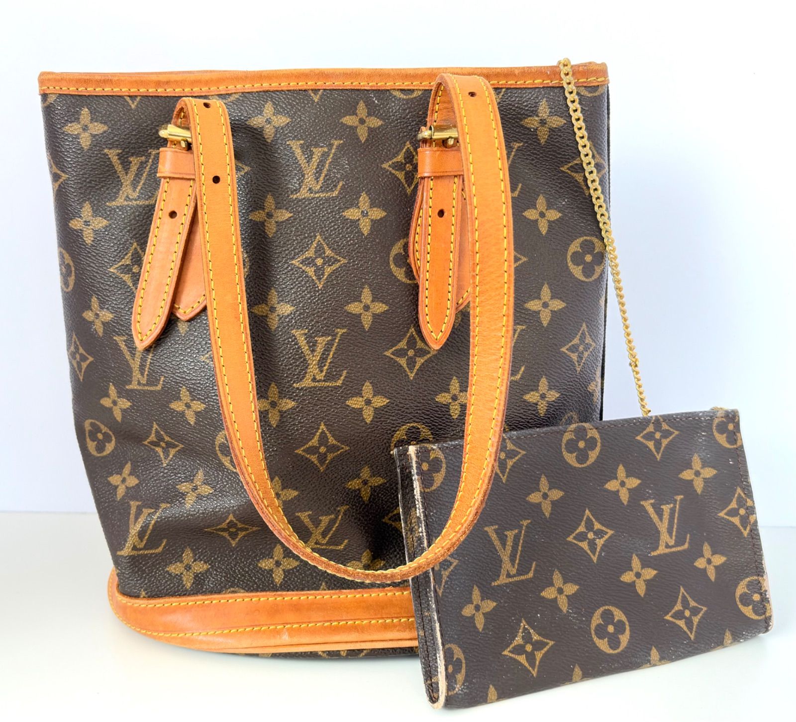 Louis Vuitton ルイ・ヴィトン M42238 モノグラム バケットPM トートバッグ ポーチ付