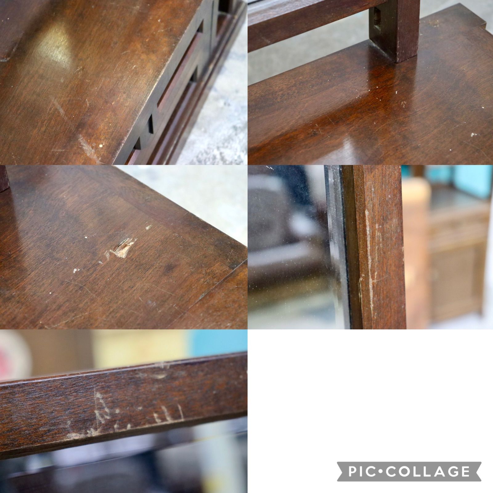 GMJK186○松本民芸家具 ドレッサー 鏡台 収納付きスタンドミラー 姿見