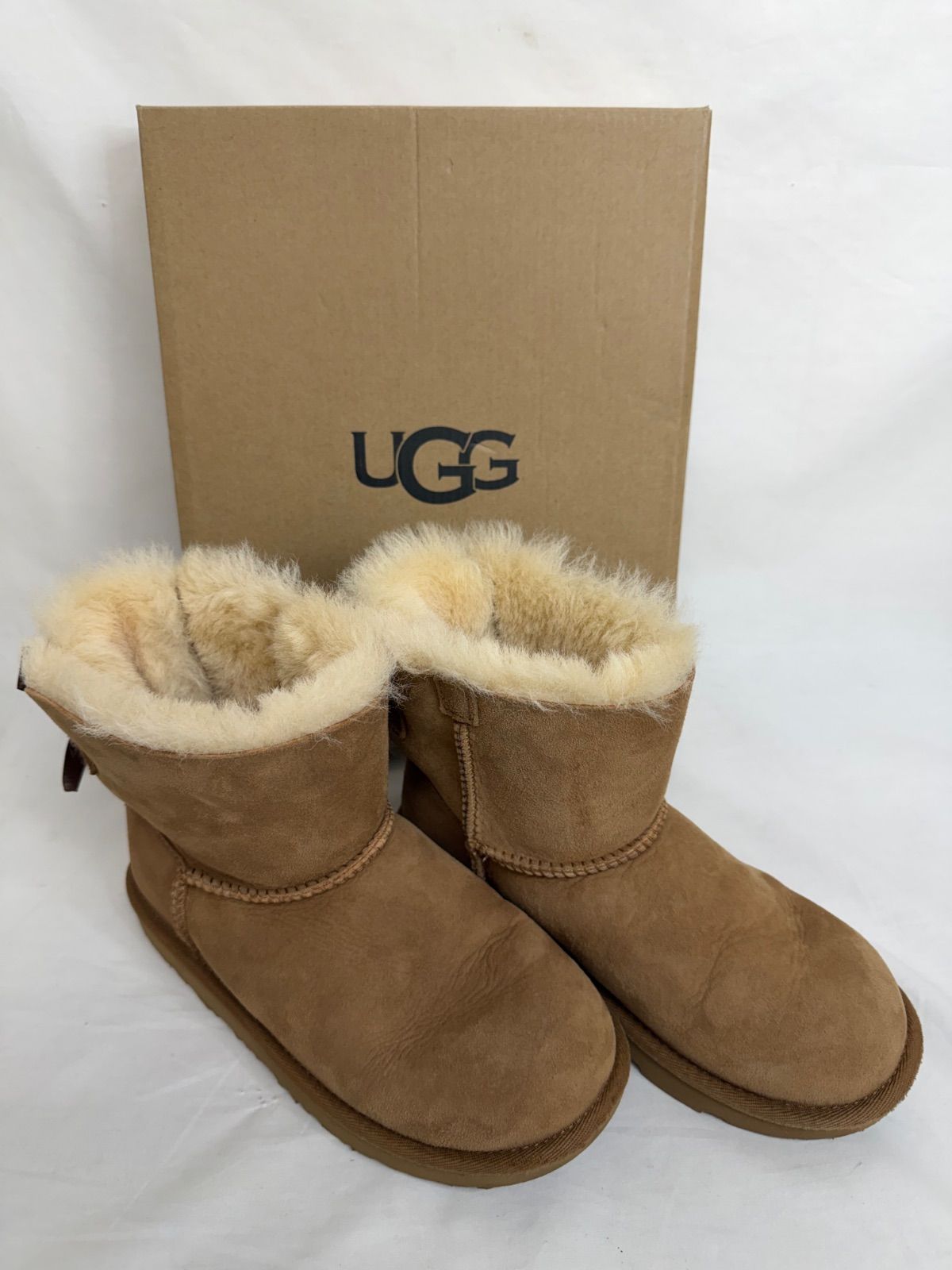 ☆UGG 21㎝ ムートンブーツ リボン MINI BAILEY BOWⅡ 中古 美品 箱付き☆