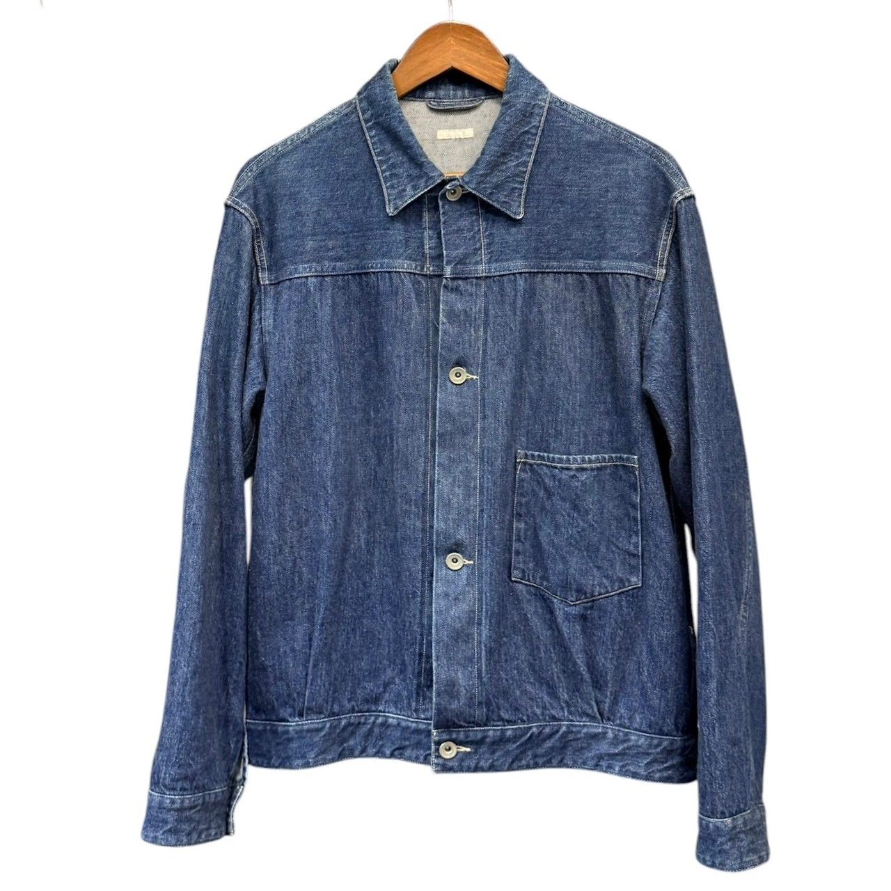 廃盤 22AW COMOLIデニムジャケット サイズ2 ネイビー レザー M COMOLI コモリ 19AW デニムジャケット Q03-01006 2 インディゴ 15502