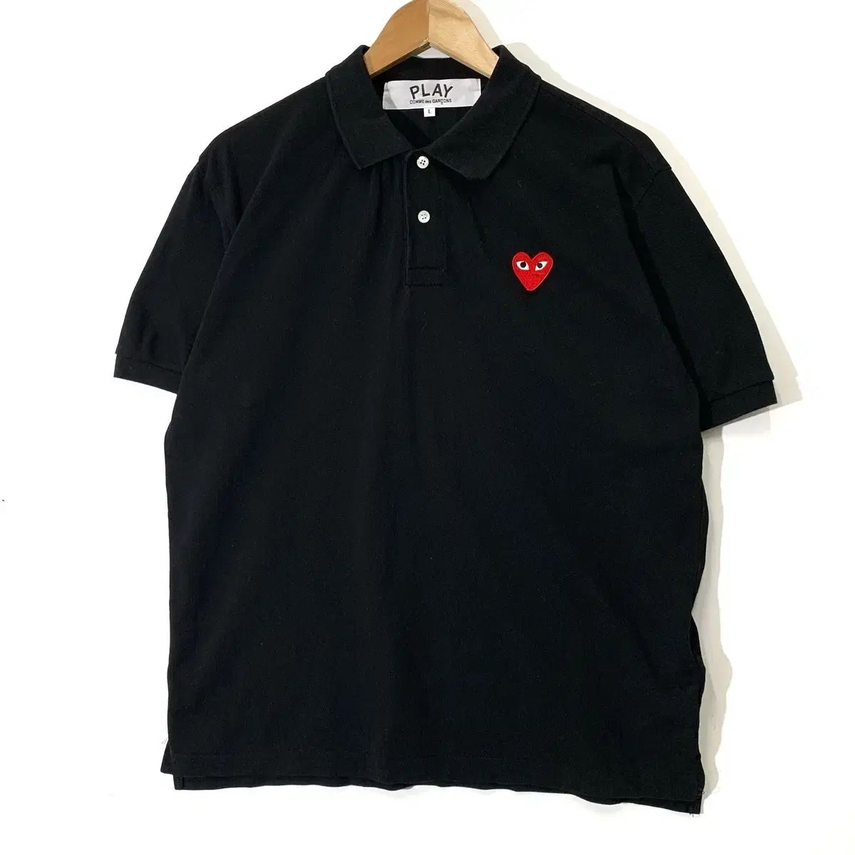 コム・デ・ギャルソン PLAY ワッペン 半袖 カラーTシャツ ブラック