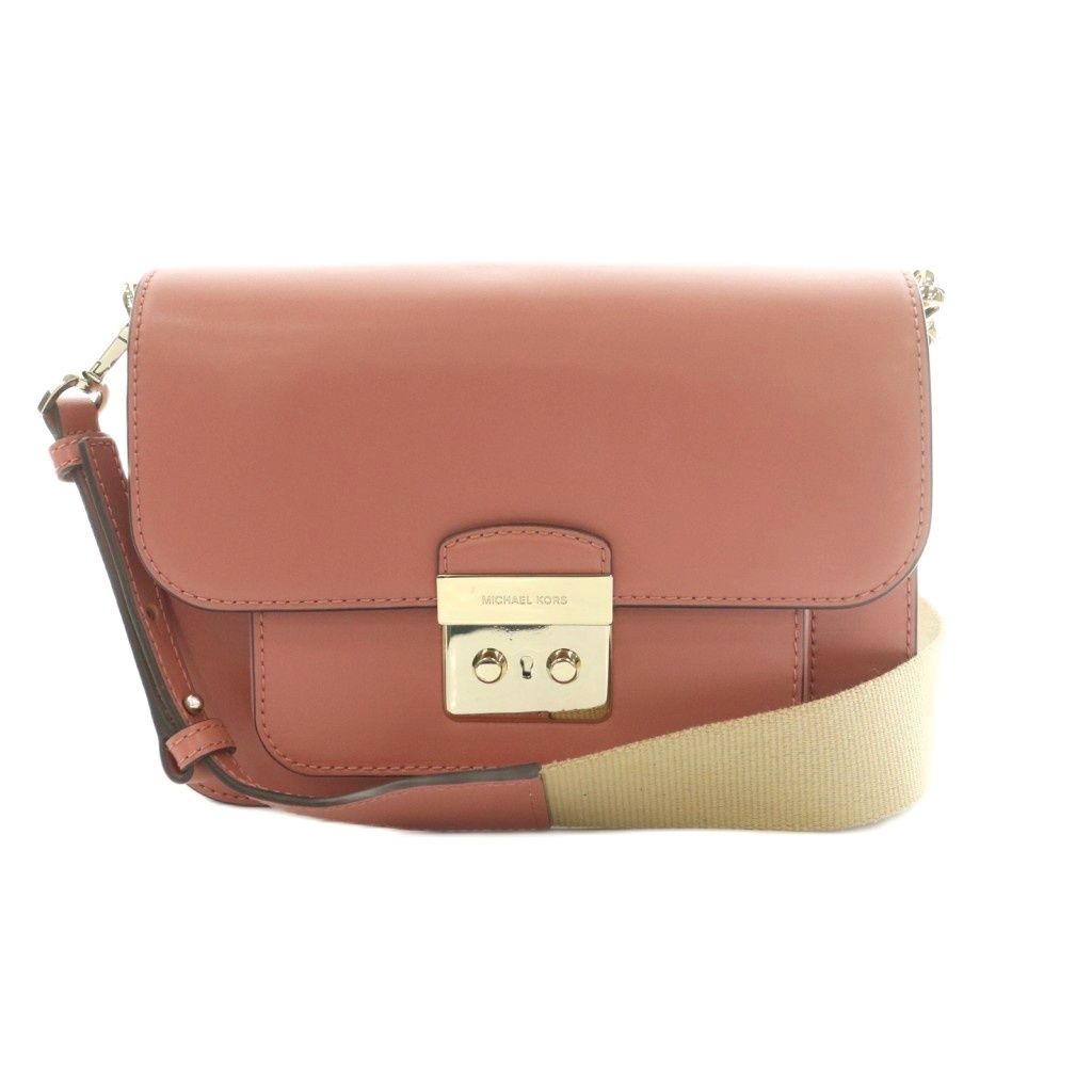 マイケルコース MICHAEL KORS Sloan Editor ショルダーバッグ レザー フラップ ピンク /MI ■GY11