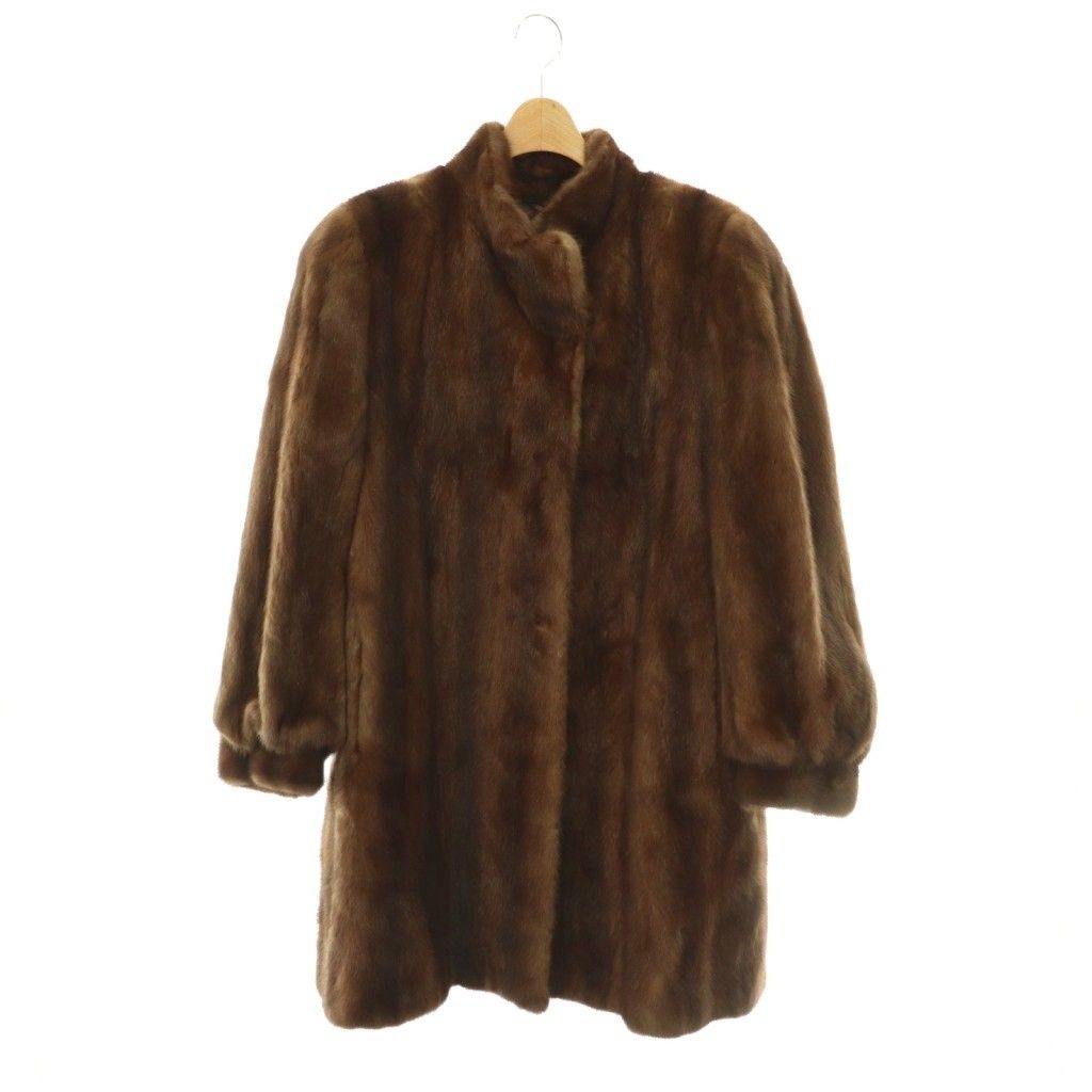 ★美品★nakamura fur★ミンク コート★本毛皮★総柄★花柄★フリー★ ナカムラ ファー Nakamura fur ファーコート ミンク 毛皮 ミディアム