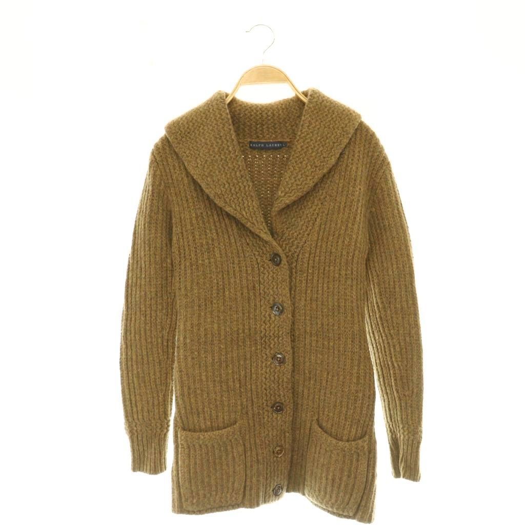 ラルフローレン RALPH LAUREN カーディガン ニット ショールカラー L ブラウン /ES ■GY18