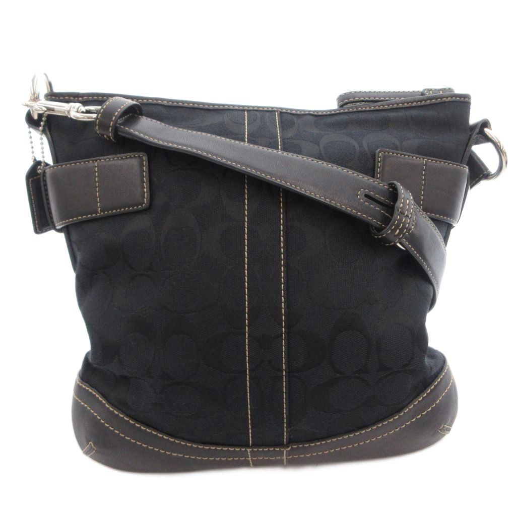 コーチ COACH ショルダーバッグ 斜め掛け クロスボディ レザー キャンバス シグネチャー 黒 ブラック F03574 /FF ■GY42
