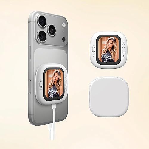 ☆新品☆自撮りモニター iPhone/Android兼用 自撮りスクリーン 超薄型 背面カメラモニター 磁気式 スマホVlog自撮り OLEDモニター画面