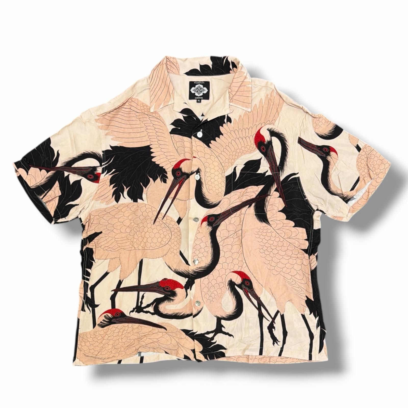 BUDSPOOL × APHRODITEGANG Gakkin Akame Tsuru Open Collar Shirt 赤目