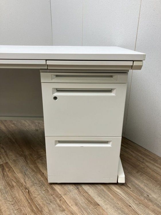 中古品】オカムラ アドバンスシリーズ 1400平デスク+ワゴンセット