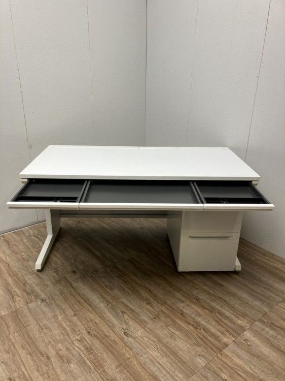 中古品】オカムラ アドバンスシリーズ 1400平デスク+ワゴンセット