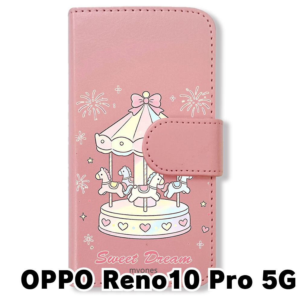 新品未使用】 OPPO Reno10 Pro 5G 手帳型スマホ ケース (色：ピンク