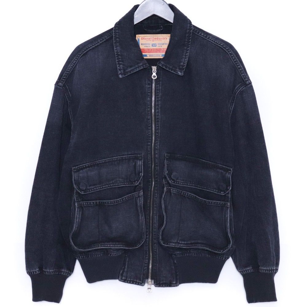 DIESEL ジップアップデニムジャケット D-KURZ Sサイズ ブラック