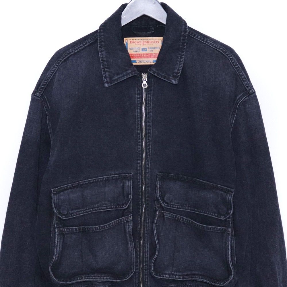 DIESEL ジップアップデニムジャケット D-KURZ Sサイズ ブラック