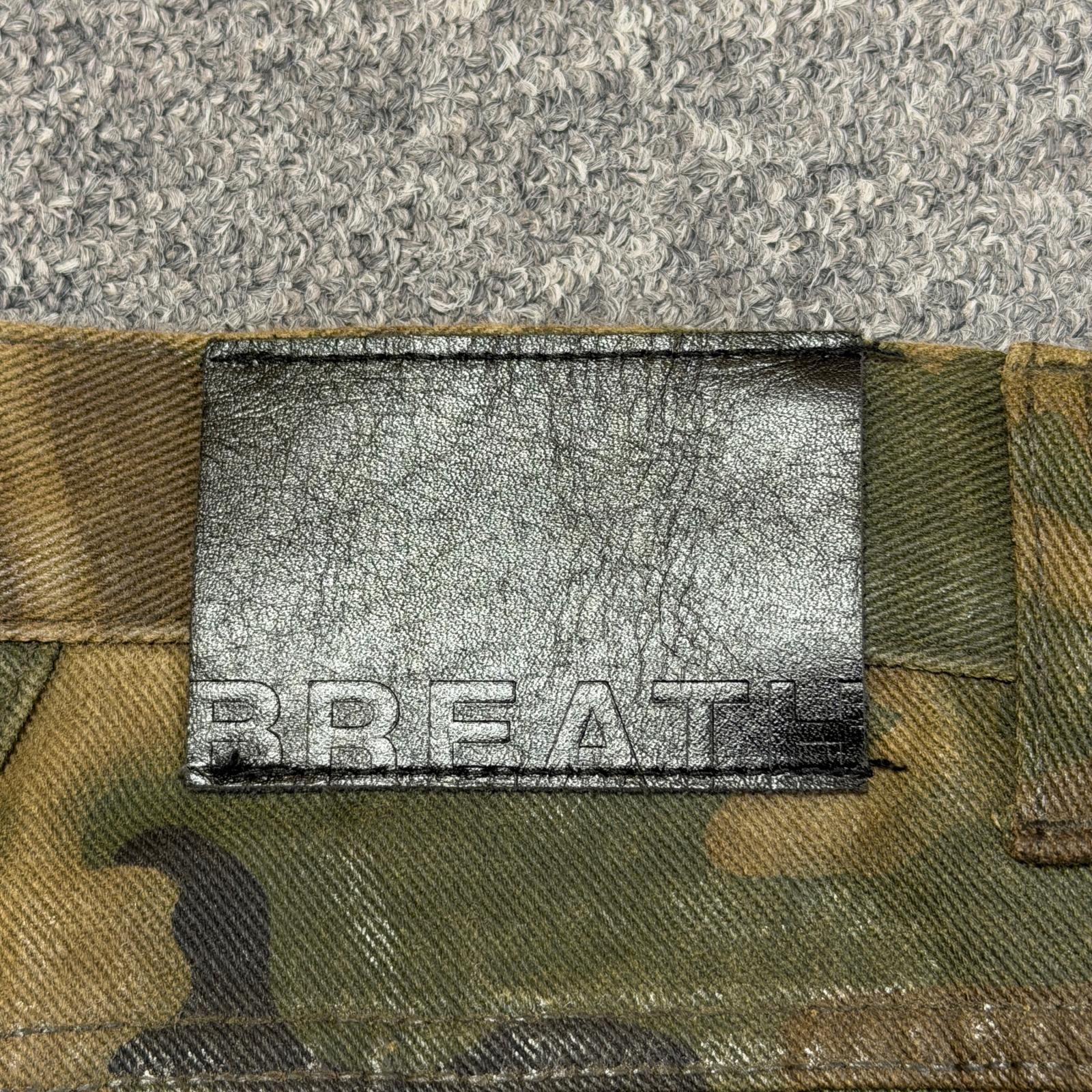 参考上代49500円 BREATH 25AW COATING BIKER CAMO PANTS コーティング 