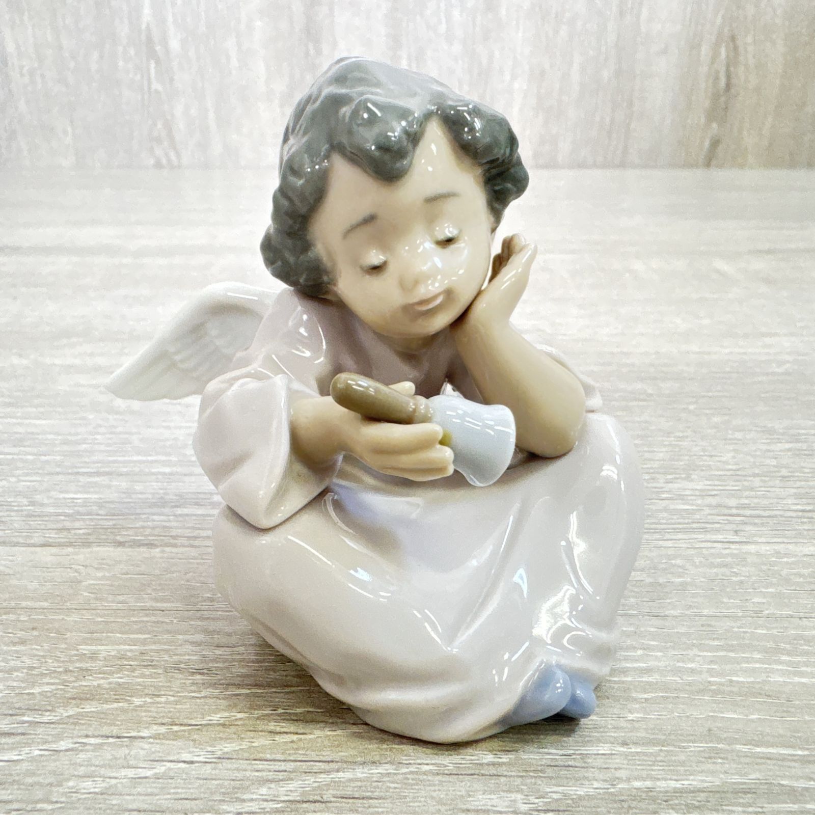 【美品】リヤドロ 夢見る天使 フィギュリン 5728 美品 LLADRO リヤドロ 5728 天国のチャイム フィギュリン 天使 置物 陶器