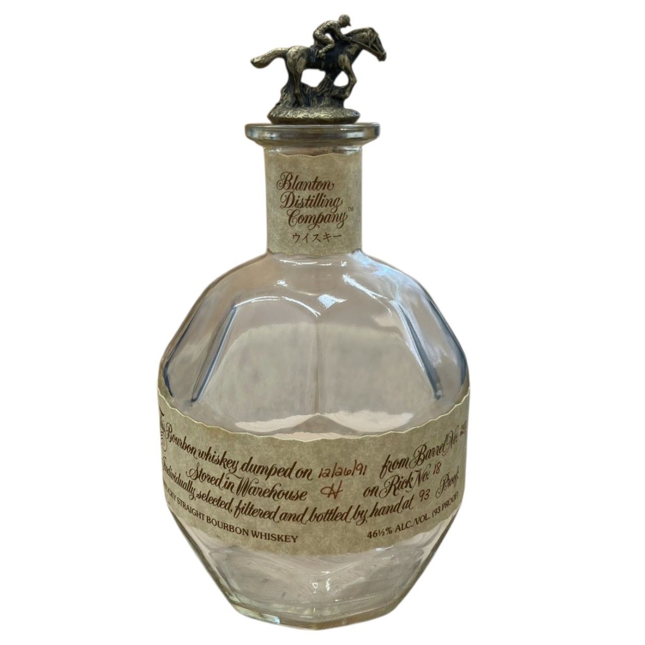 ☆【ヴィンテージ】Blanton's 馬の騎手付きボトル 空瓶 巾着袋付き