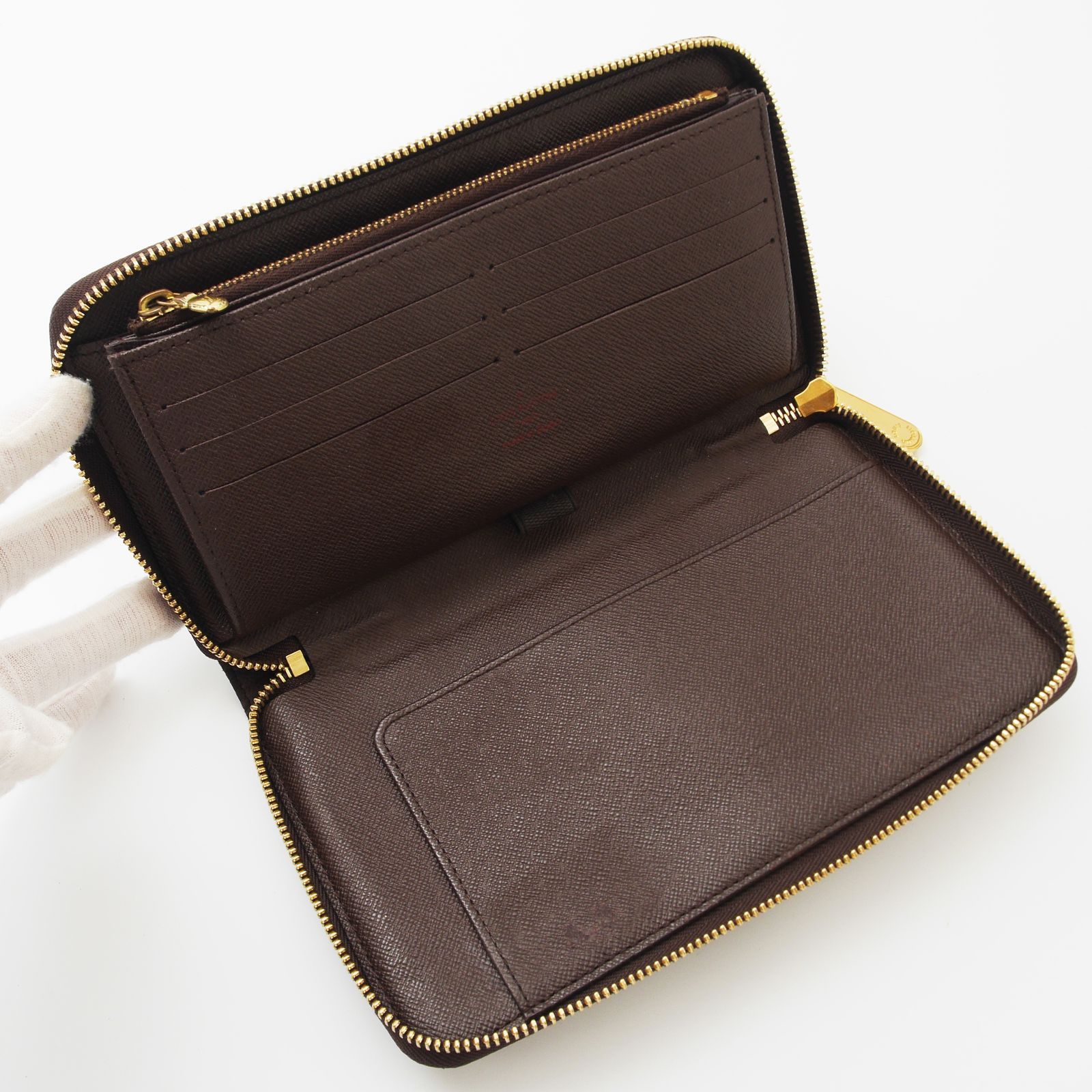 ルイヴィトン 　ダミエ エベヌ 　ジッピーオーガナイザー 　ラウンドファスナー 極美品】 ルイヴィトン ダミエ ジッピーオーガナイザー ラウンド