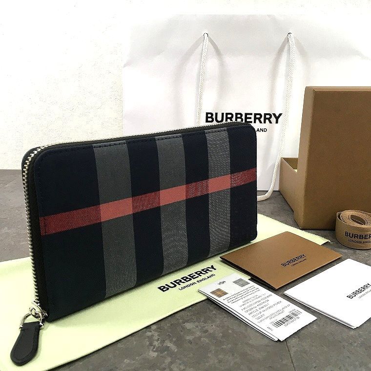 未使用品 BURBERRY 長財布 アイコンストライプ ヴィンテージチェック 236