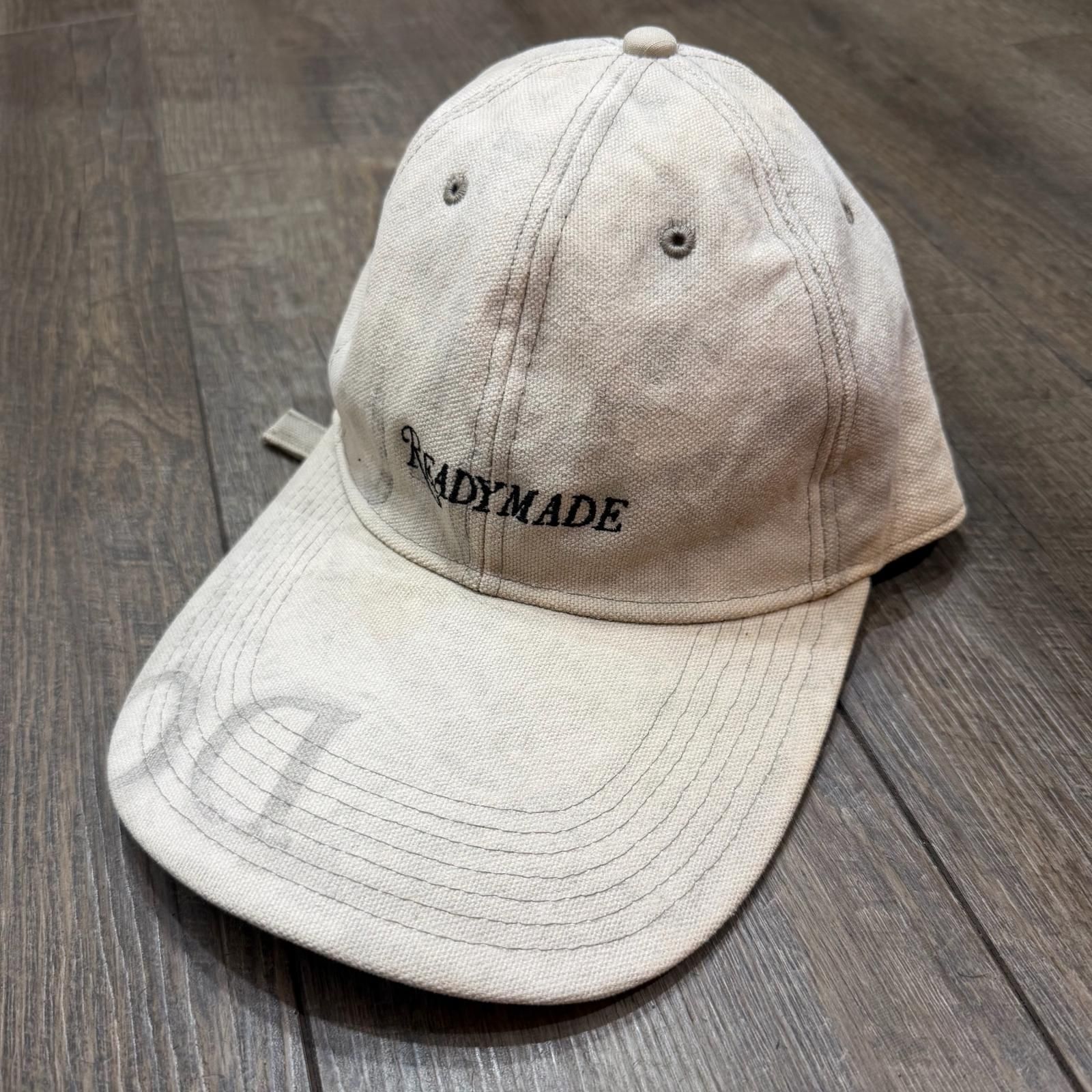 READYMADE ロゴ刺繍ヴィンテージコットンキャップ 帽子 キャップ レディメイド ベージュ F （18470M）