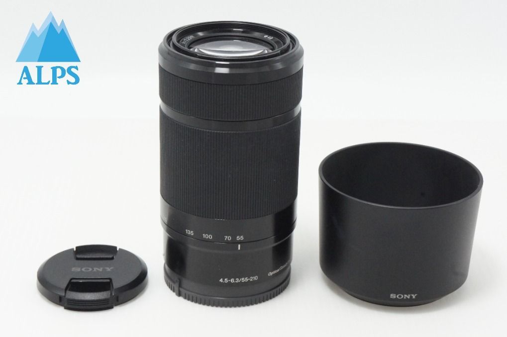 美品 SONY ソニー E 55-210mm F4.5-6.3 OSS SEL55210 Eマウント APS-C ズームレンズ ブラック フード付 260616z