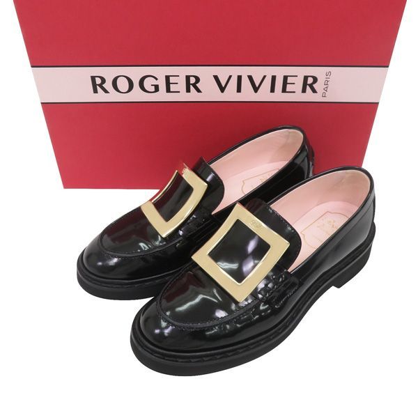 【極美品】Roger Vivier ロジェヴィヴィエ《VIV RANGERS》ヴィヴ レンジャー ローファー 37.5 レザー 黒 定価16.3万 47860