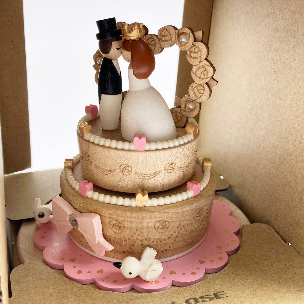 Collectible Musical Box ハンドメイド オルゴール ウエディングケーキ