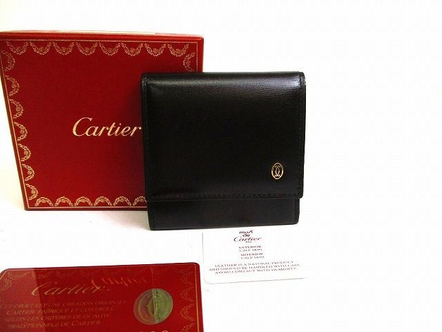 カルティエ Cartier パシャ ドゥ カルティエ カーフレザー ゴールド金具 小銭入れ コインパース メンズ レディース 【未使用保管品】