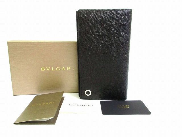 ブルガリ BVLGARI ブルガリブルガリ マン グレインレザー 2つ折り 長財布 メンズ 【未使用保管品】
