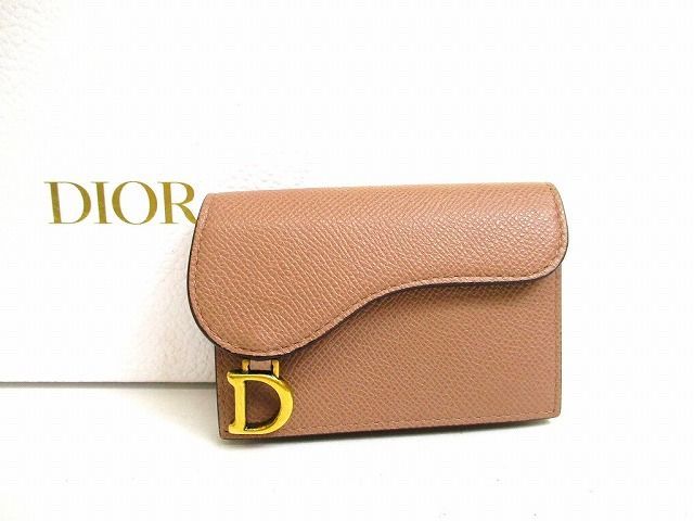 ディオール Christian Dior サドル Saddle Bloom カードホルダー グレインドカーフスキン 名刺入れ カードケース メンズ レディース 【新品同様】