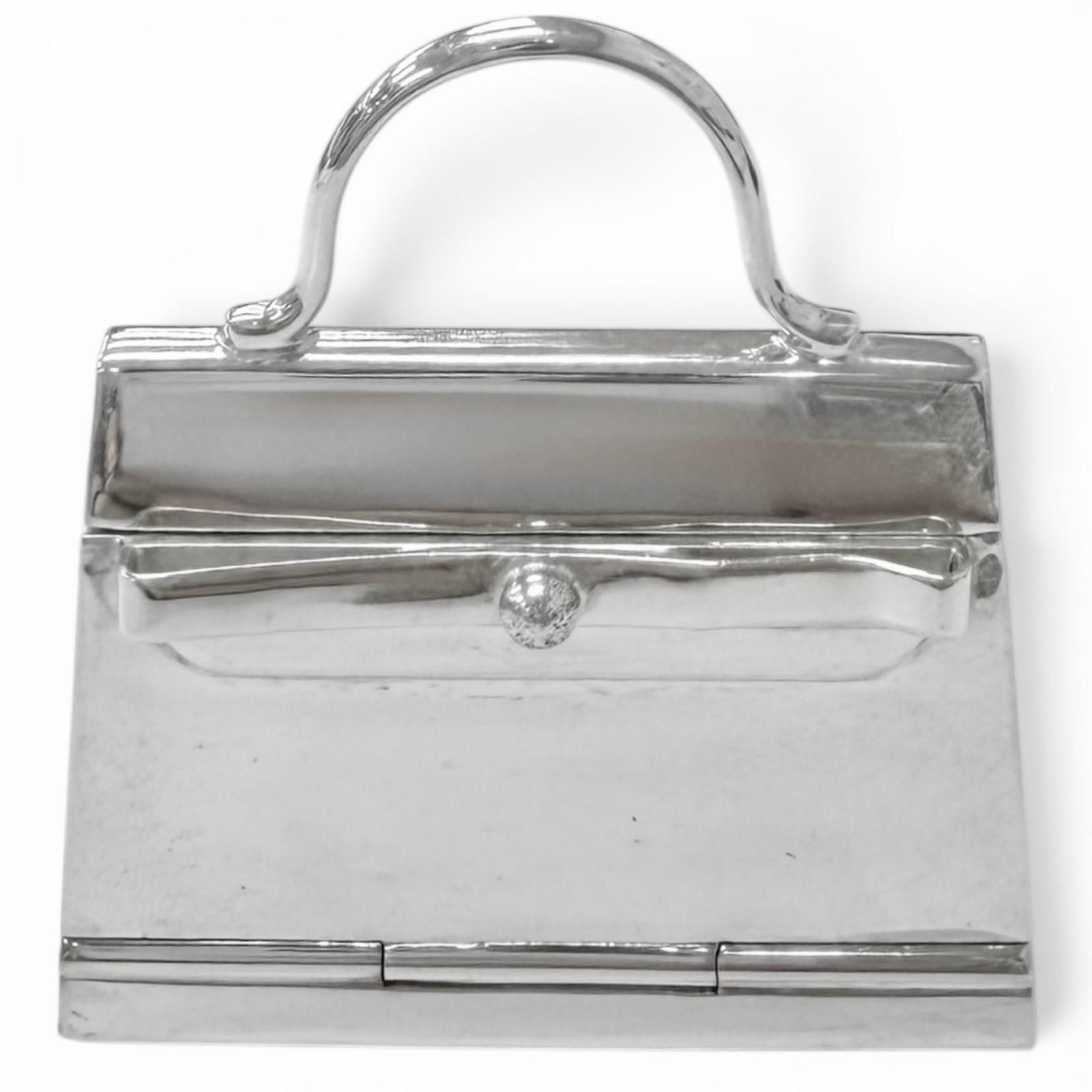美品□HERMES エルメス ヴィンテージ SV925 ケリーバッグモチーフ ピルケース ペンダントトップ チャーム シルバー 重量37.56g メンズ