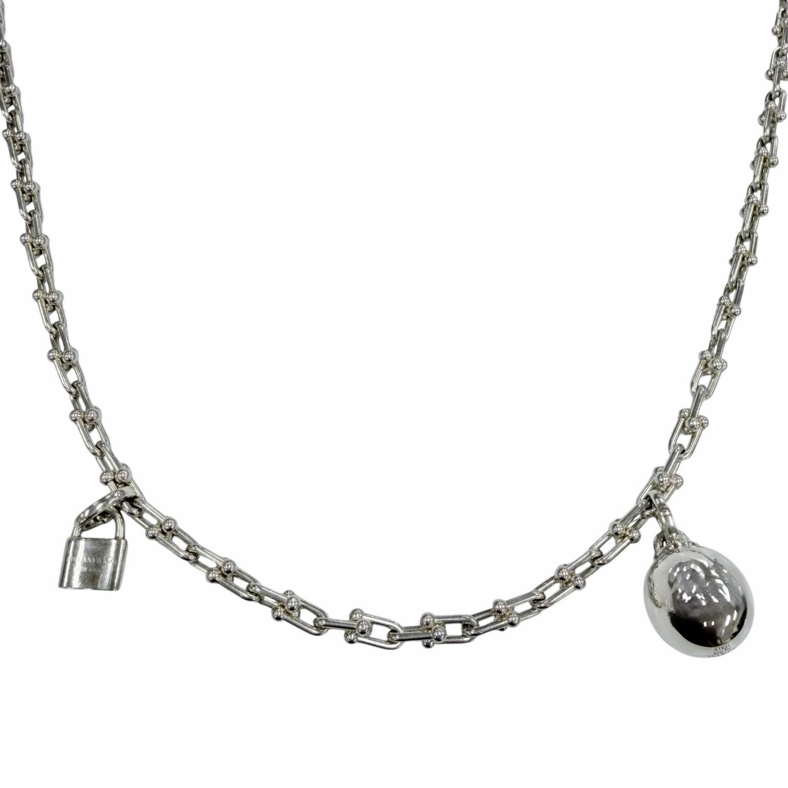 美品◇TIFFANY&Co. ティファニー ハードウェア スモール リンク ラップ ネックレス SV925 シルバー イタリア製 重量99.69g レディース