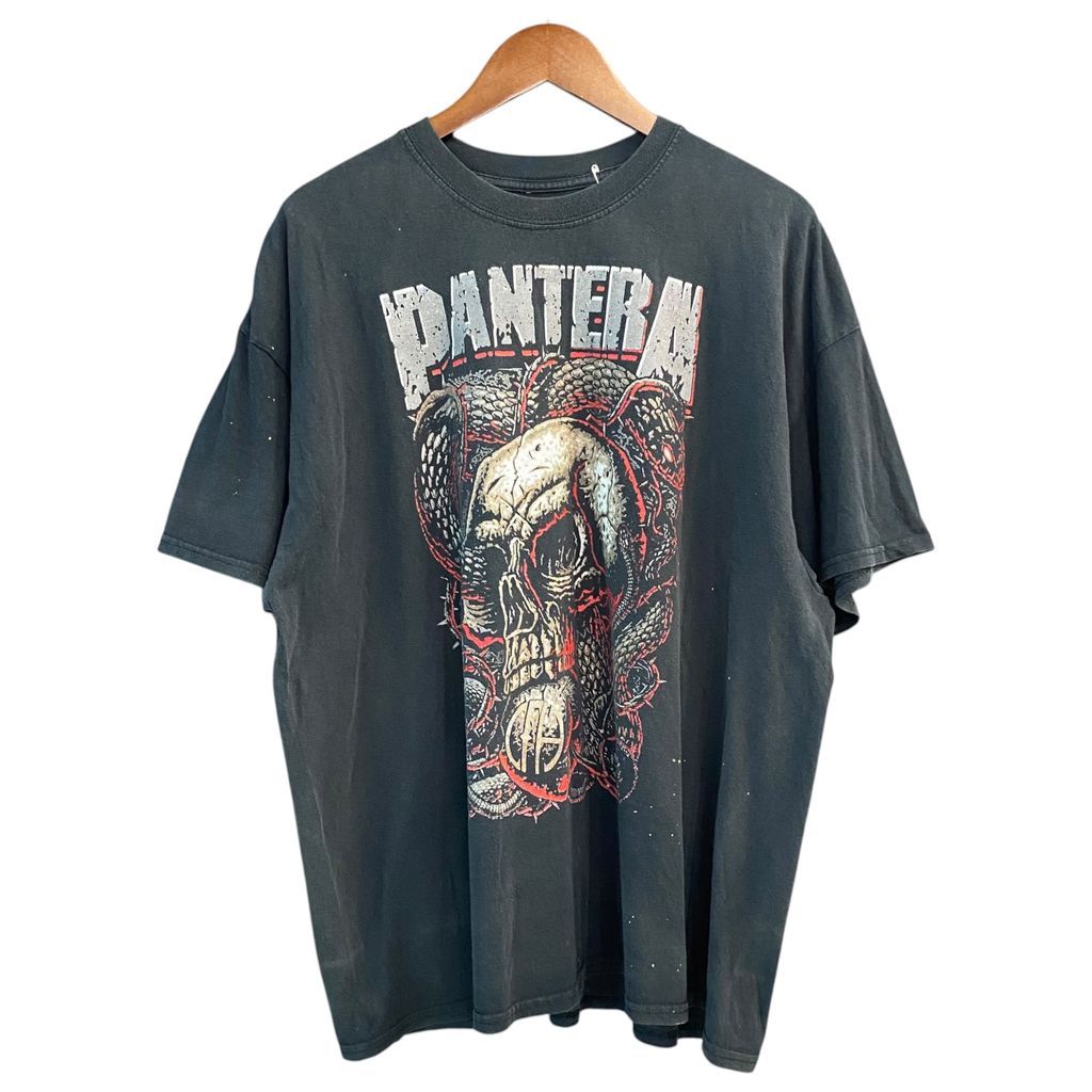 00s〜 PANTERA バンドTシャツ バンT スカル ブラック No.S319