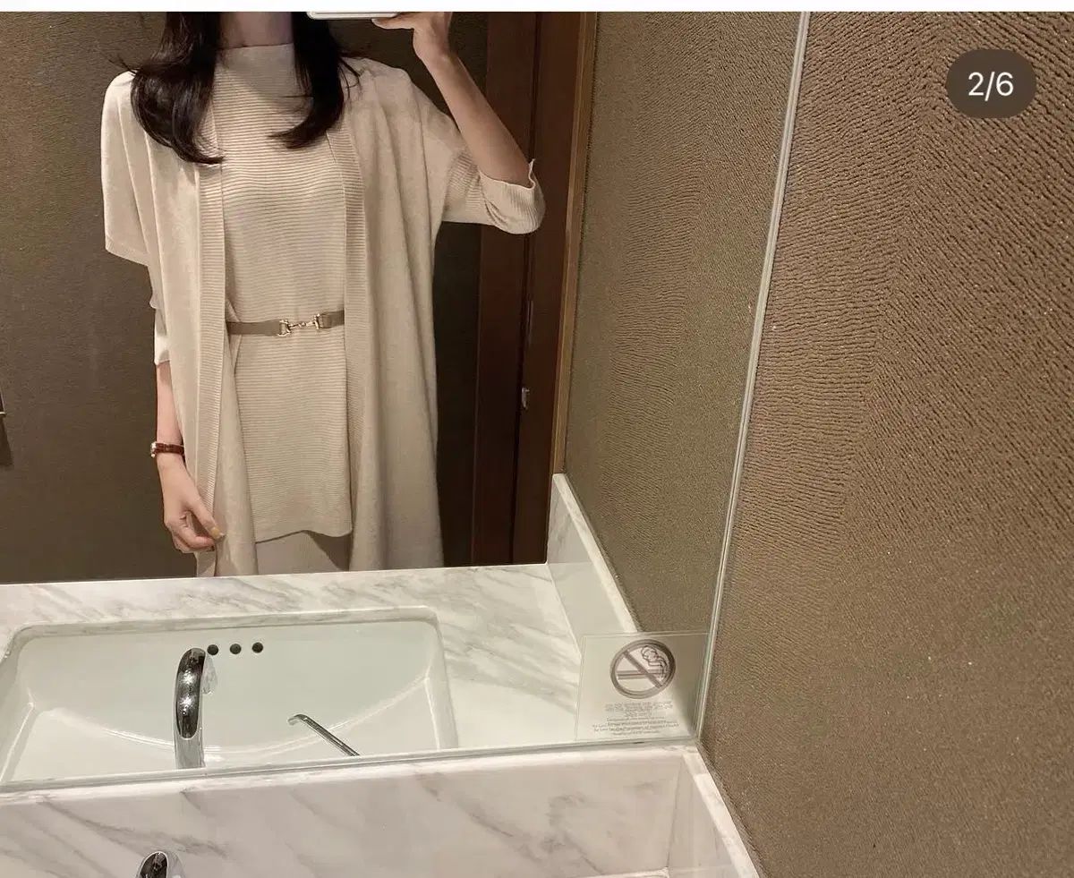 カシミア 半袖 ロング カーディガン