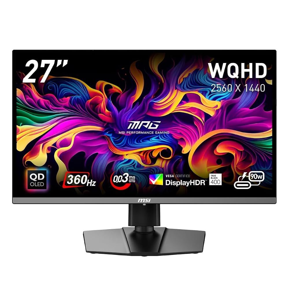MSI QD-OLED ゲーミングモニター MPG 271QRX QD-OLED 26.5インチ/WQHD/QD-OLEDパネル/360Hz/0.03ms(GTG)/ハードウェア