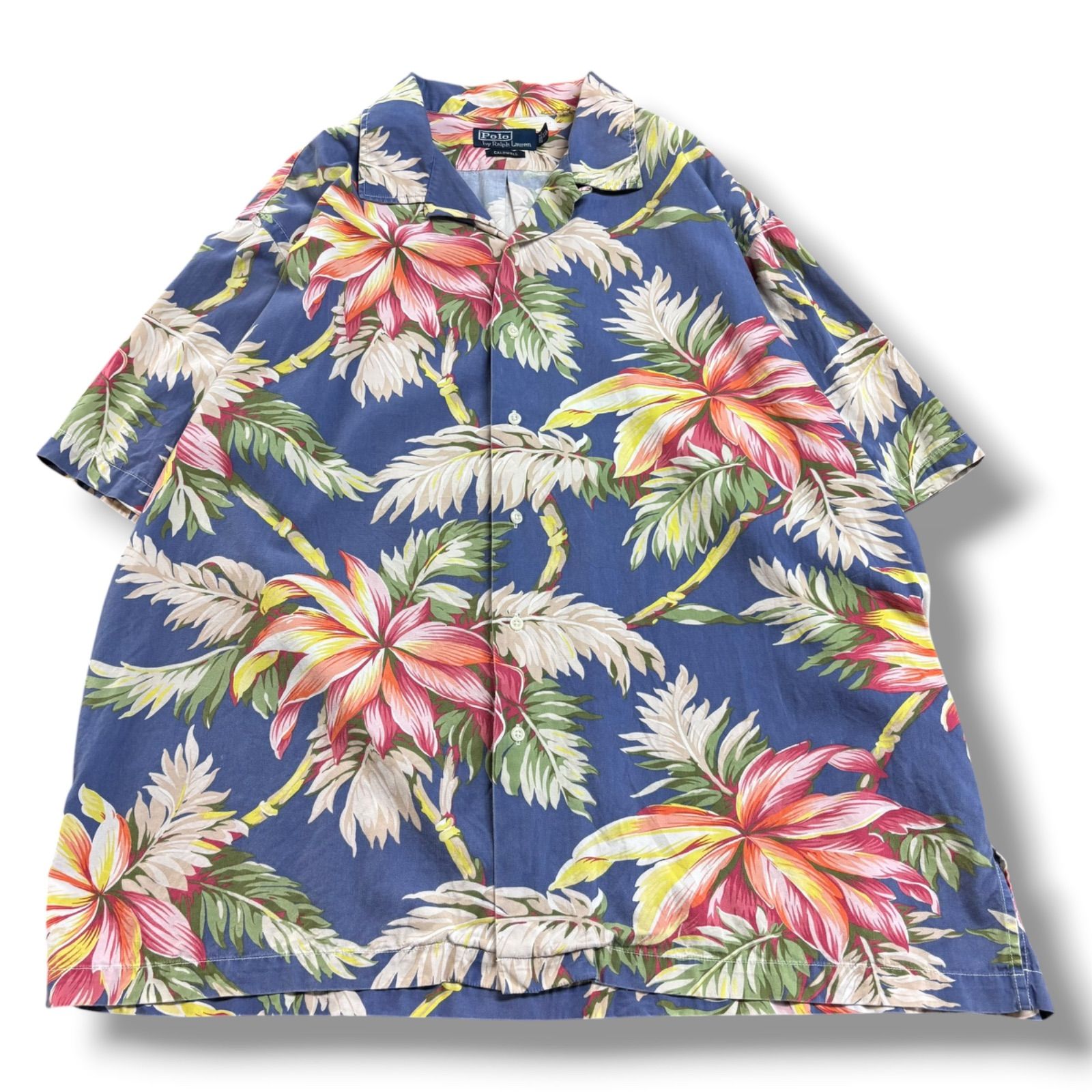 【Polo by Ralph Lauren】90s 'Caldwell' XXL Floral Aloha Hawaiian Shirt Open Collar