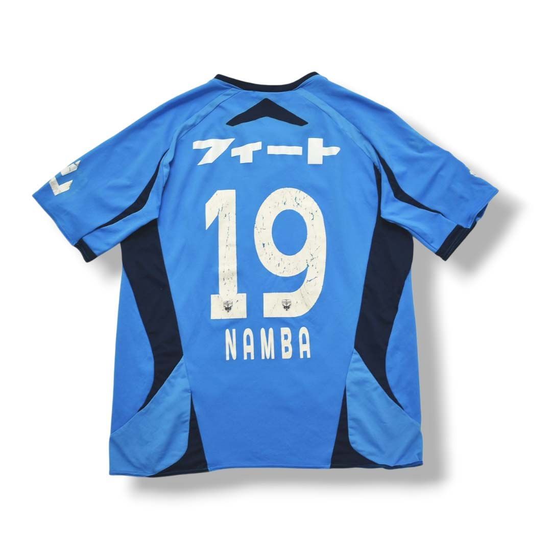 hummel サッカーウェア 青 K.S.U. サイズO 日本製 ヒュンメル hummel 横浜FC 2009 HOME 1st ＃19 難波宏明
