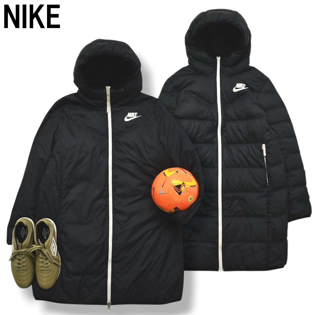 ナイキ NIKE リバーシブル キルティング ダウン コート パーカー 
