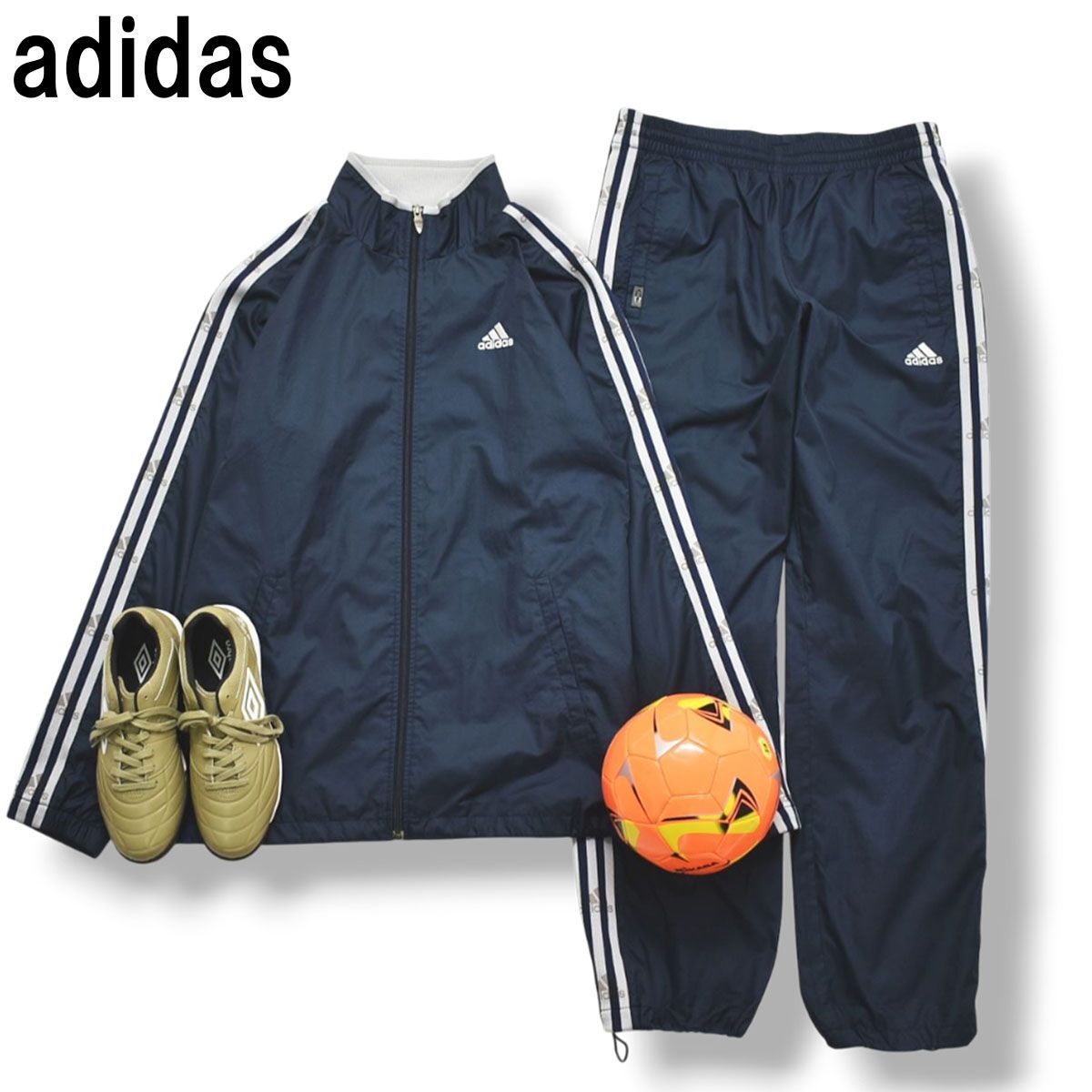 【定番】 アディダス adidas ウィンド ウェア セットアップ 上下 ジャケット x パンツ 裏地 メッシュ CLIMA365 CLIMAPROOF O ネイビー スポーツ ウェア メンズ