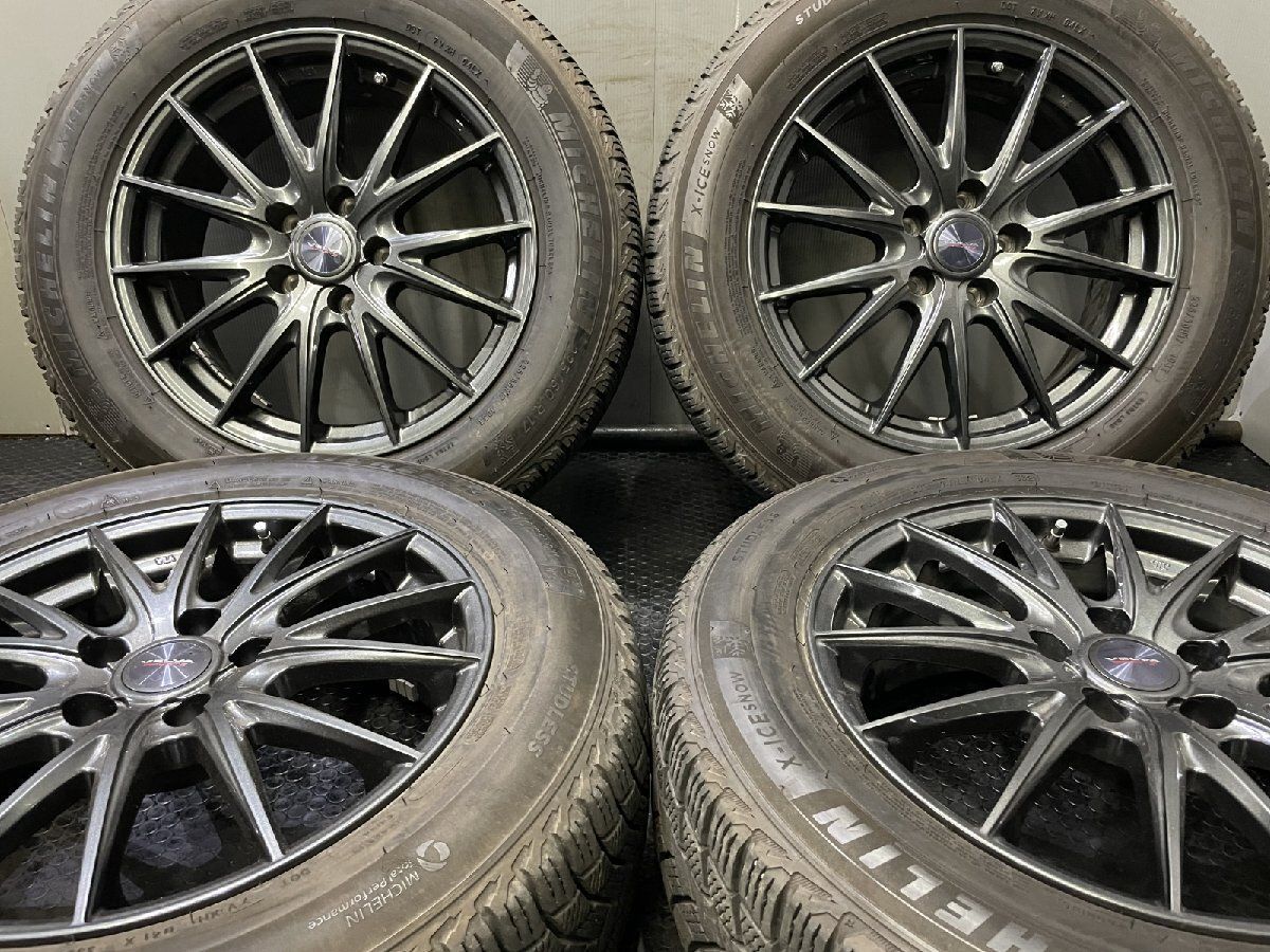 【MICHELIN X-ICE SNOW 225/60R17】スタッドレス【Weds VELVA SPORT Z 17インチ 7J5HPCD114.3+40】21年 バリ溝 アルファード等　(KTL810)