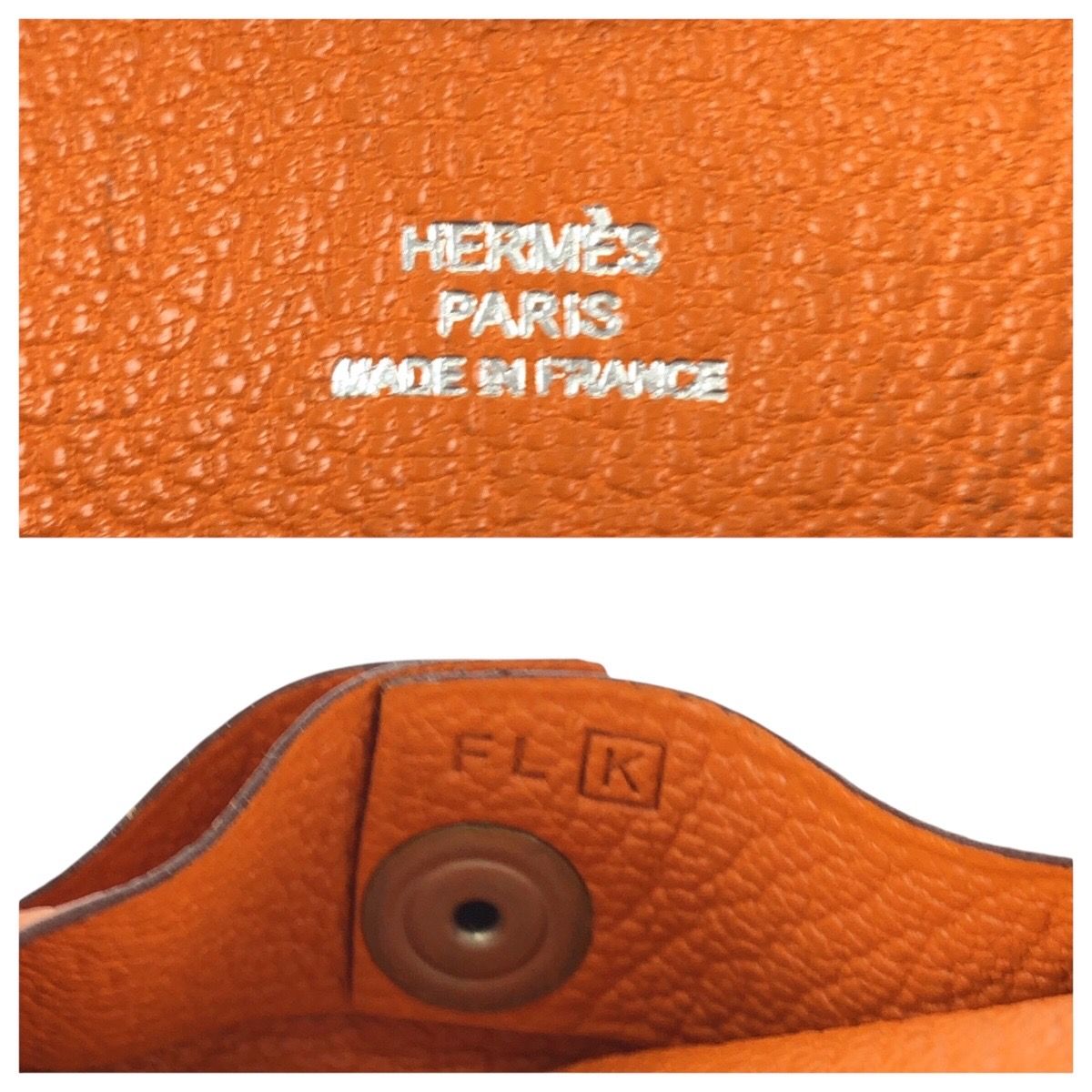 美品 HERMES エルメス バスティア フー オレンジ シルバー金具