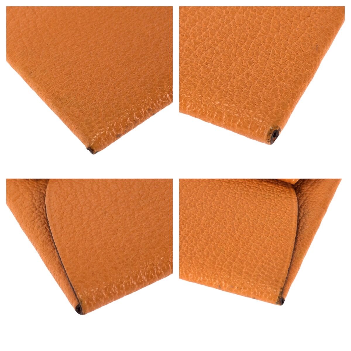 美品 HERMES エルメス バスティア フー オレンジ シルバー金具