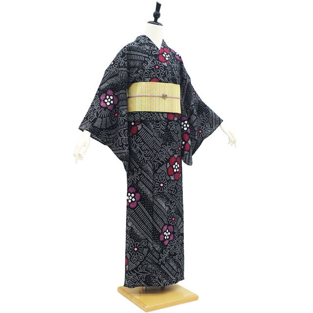 中古】 有松 浴衣 本場有松鳴海絞り 夏物 リサイクル ゆかた 絞り 木綿