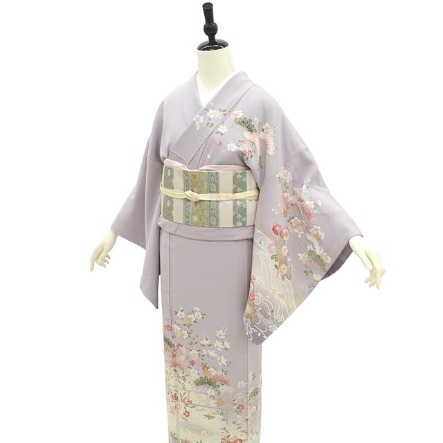 新古品】 訪問着 手描き友禅 着物 フォーマル 未使用 正絹 袷 金彩加工