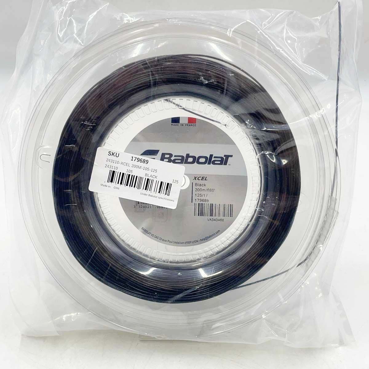【未使用】バボラ XCEL エクセル 125 硬式 テニス ストリング ガット 200m ロール ブラック 243110 BABOLAT 1.25mm 15,075円